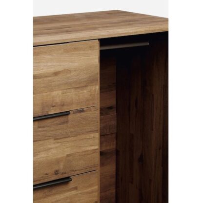 Dark Bronx Oak Effect Low Wardrobe CV Aqma Furniture