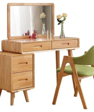 Nordic Solid Wood Dressing Table Modern Minimalist – Set