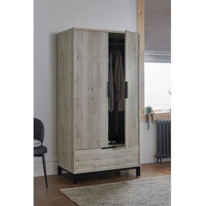 Bronx Oak Wardrobe Solid Wood CV Aqma Furniture