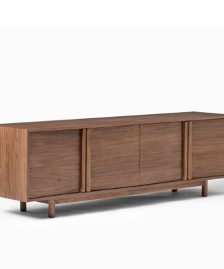 Cool Walnut Media Console Solid Wood