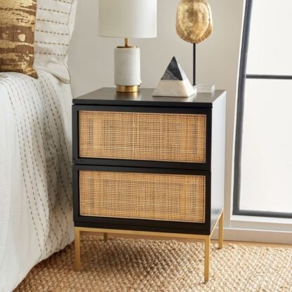 Bedside 2 Drawers Metal Legs CV Aqma Furniture