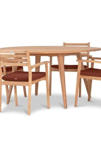 Garden dining set chair and Round Table Teak
