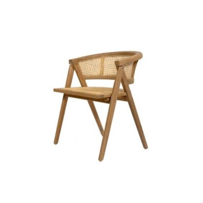 Teak dining chair rattan Lyon France