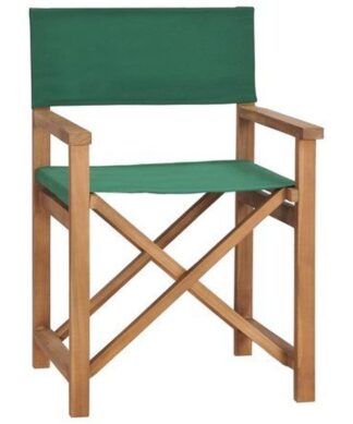 Teak director chair garden folding outdoor Green Fabric