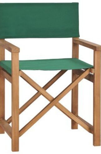 Teak director chair garden folding outdoor Green Fabric