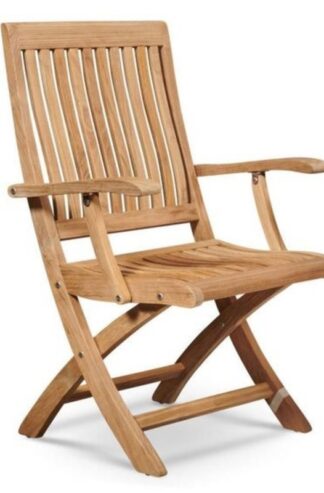 Teak folding chair outdoor with armrest