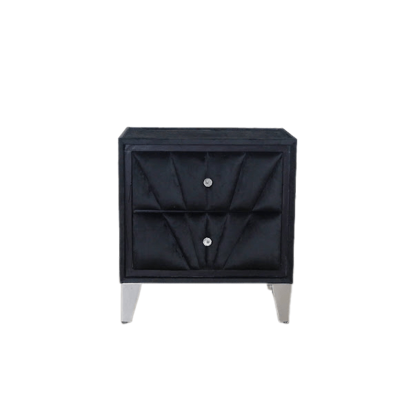 BEDSIDE BLACK VELVET METAL LEGS