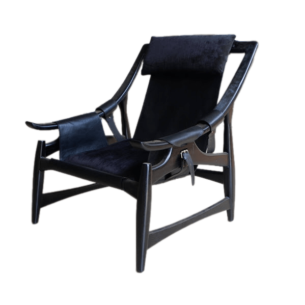 LAZY CHAIR TEAK WOOD BLACK