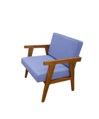 Arm chair Accent Teak Wood Singapore – Blue Azure Fabric