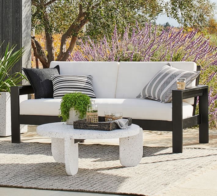 Black sofa teak wood furniture  