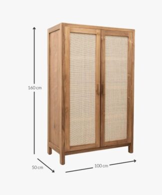 Cabinet wardrobe 2 doors teak wood hotel project