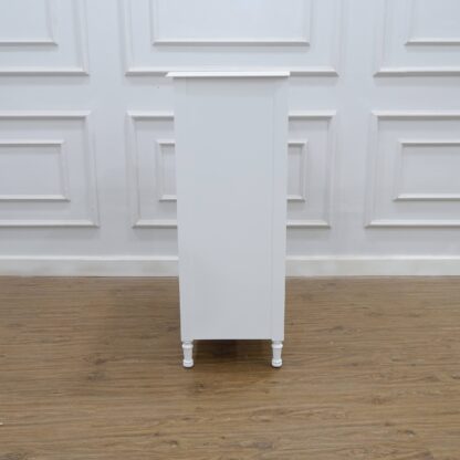 Tallboy buffet 5 drawers rattan white painted mahogany wood CV Aqma Furniture