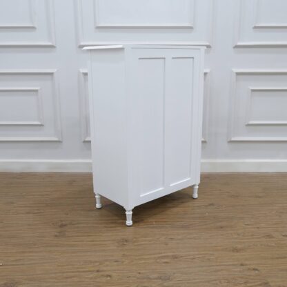 Tallboy buffet 5 drawers rattan white painted mahogany wood CV Aqma Furniture