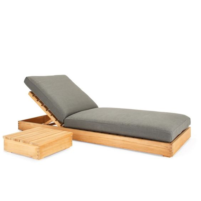 Deep seating teak sun lounger with side table outdoor maldives project  