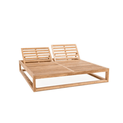 Double teak sunbed outdoor pattaya thailand project CV Aqma Furniture