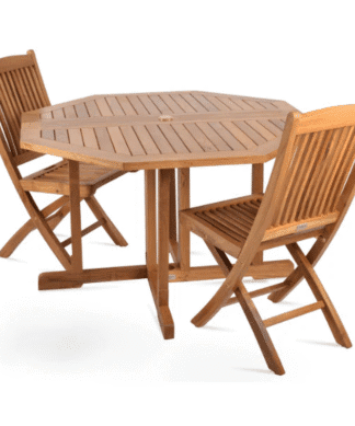 Garden teak furniture table folding and 2 chair folding