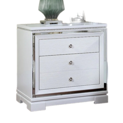 Groove Bedside white painted CV Aqma Furniture