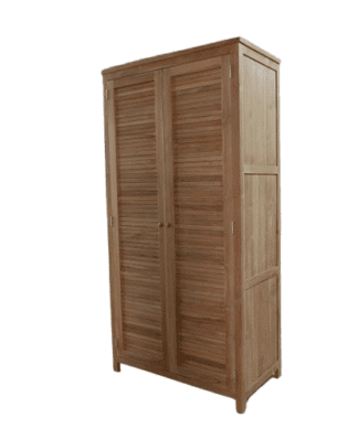 Teak Wardrobe 2 Doors Strip 110 cm