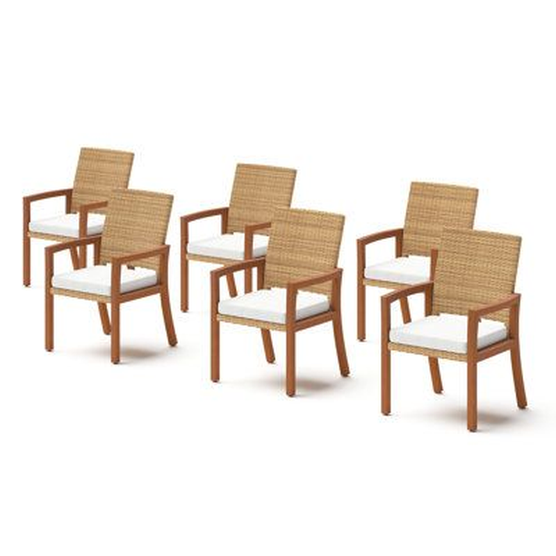 Teak arm chair dining restaurant with rattan Singapore  