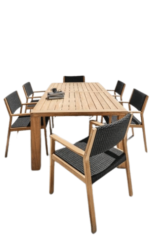 Teak dining chair outdoor 6 seat Garden