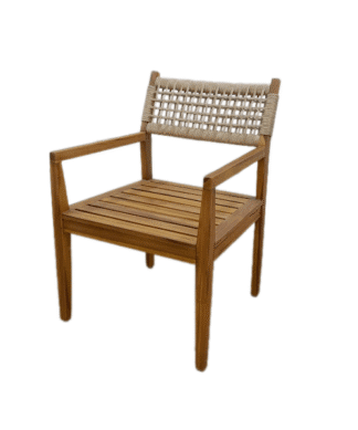 Teak dining chair with rattan Cyprus Outdoor
