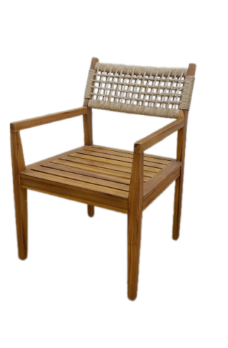Teak dining chair with rattan Cyprus Outdoor