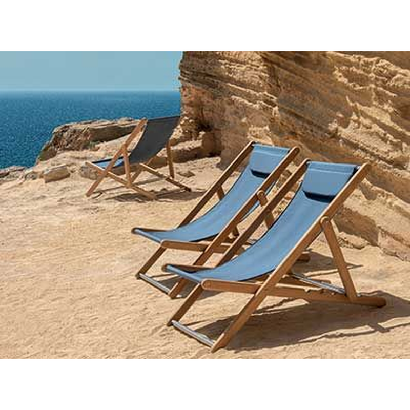 Teak folding beach chair 