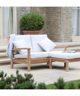 Teak garden Double loveseat sofa footrest outdoor singapore
