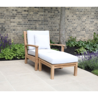 Teak garden sofa footrest