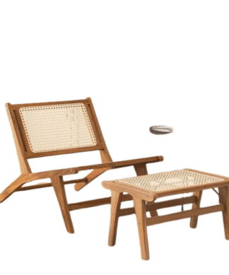 Teak patio chair outdoor lounge and footrest