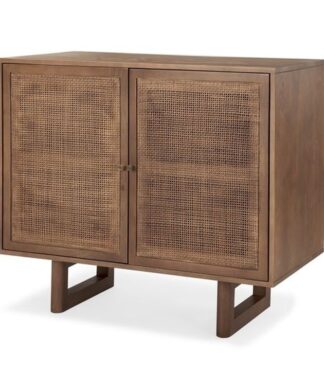 Teak wood cabinet 2 doors rattan hotel project