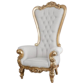 White Leather and Gold Throne