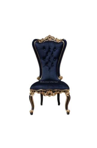 classic dining chair dark blue fabric singapore