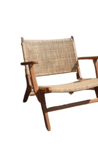 teak lounge chair rattan armrest singapore