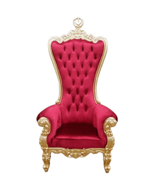 throne chair with  red burgundy velvet fabric luxury
