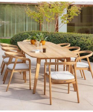 teak dining set garden 8 chair outdoor maldives