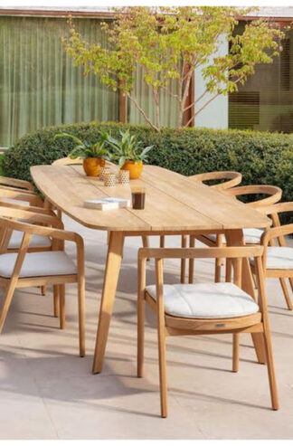 teak dining set garden 8 chair outdoor maldives