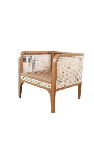arm chair teak wood with rattan for hotel singapore