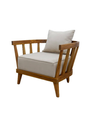 Teak club chair outdoor sofa with cushion cream Cyprus