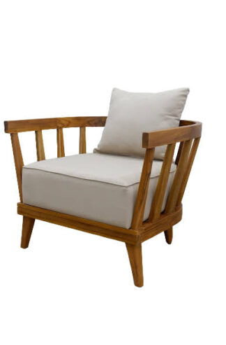Teak club chair outdoor sofa with cushion cream Cyprus