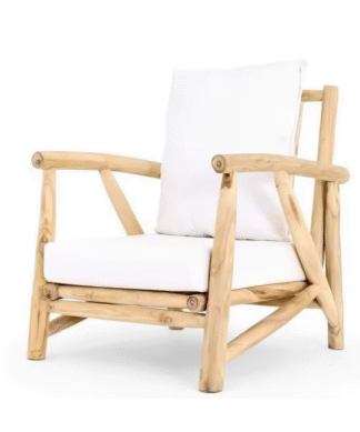 Branch wood chair garden sofa outdoor with cushion