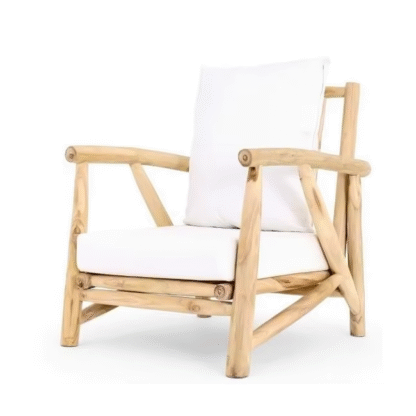 Branch wood chair garden sofa outdoor with cushion CV Aqma Furniture