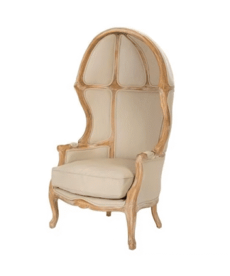 Cream Porter chair classic mahogany wood