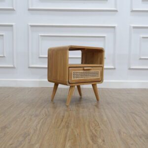 Bedside Teak wood Vintage 1 drawer Super sanded Color  