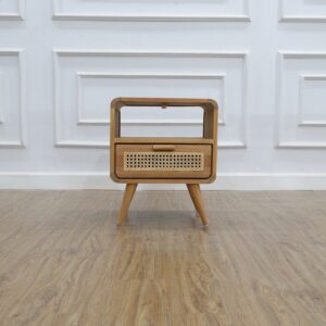 Bedside Teak wood Vintage 1 drawer Super sanded Color  