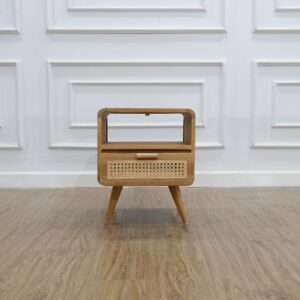 Bedside Teak wood Vintage 1 drawer Super sanded Color  