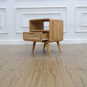 Bedside Teak wood Vintage 1 drawer Super sanded Color  