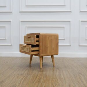 Bedside Teak wood Vintage 1 drawer Super sanded Color  