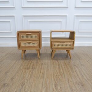 Bedside Teak wood Vintage 1 drawer Super sanded Color  