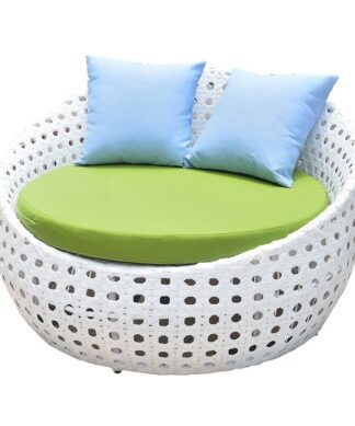 white syntetic rattan daybed sofa outdoor maldives